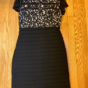 Adrianna Papell Cap Sleeve Lace Sheath Dress